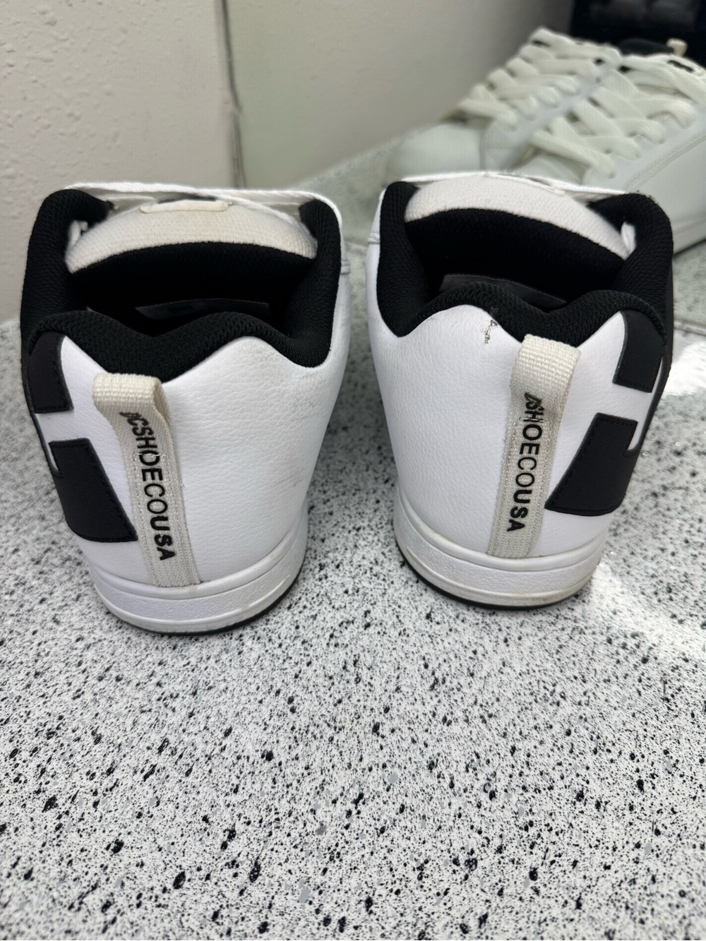 DC White and Black Skate Sneakers with Large Logo - Picture 6 of 11